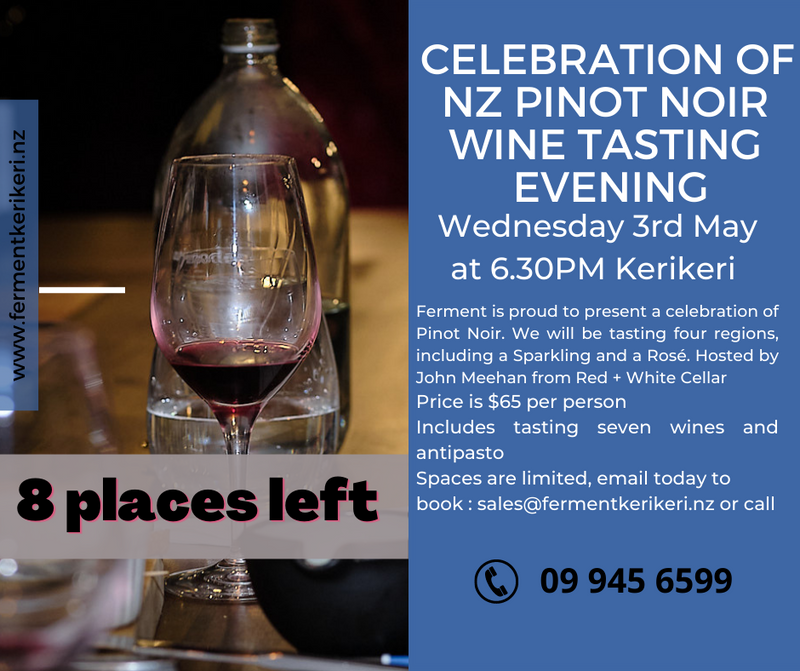 Wine tastings - Celebration of NZ Pinot Noir Wednesday 3rd May 630pm  - Kerikeri