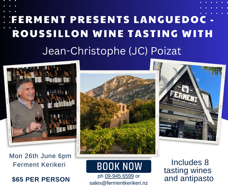 Wine tastings - French Tasting with Jean-Christophe JC Poizat from Maison Vauron Languedoc - Roussillon Monday 26th June 6pm $65.00 pp