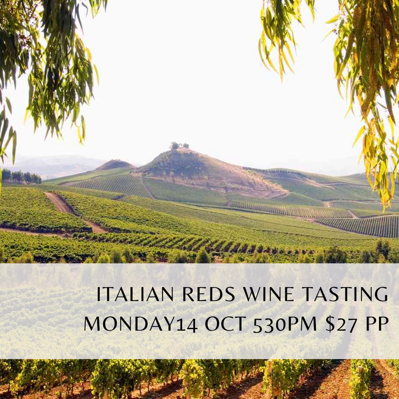 Wine tastings - Italian Reds 14 Oct 2024 530pm