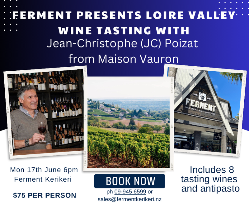 Wine tastings - French Tasting with Jean-Christophe JC Poizat from Maison Vauron Loire Valley Monday 17th June 6pm $75pp